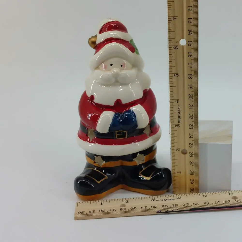 Christmas Santa Holiday Tea Light Holder Candle Decor Red
